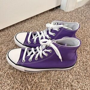 Converse Purple and White High-Top Sneakers